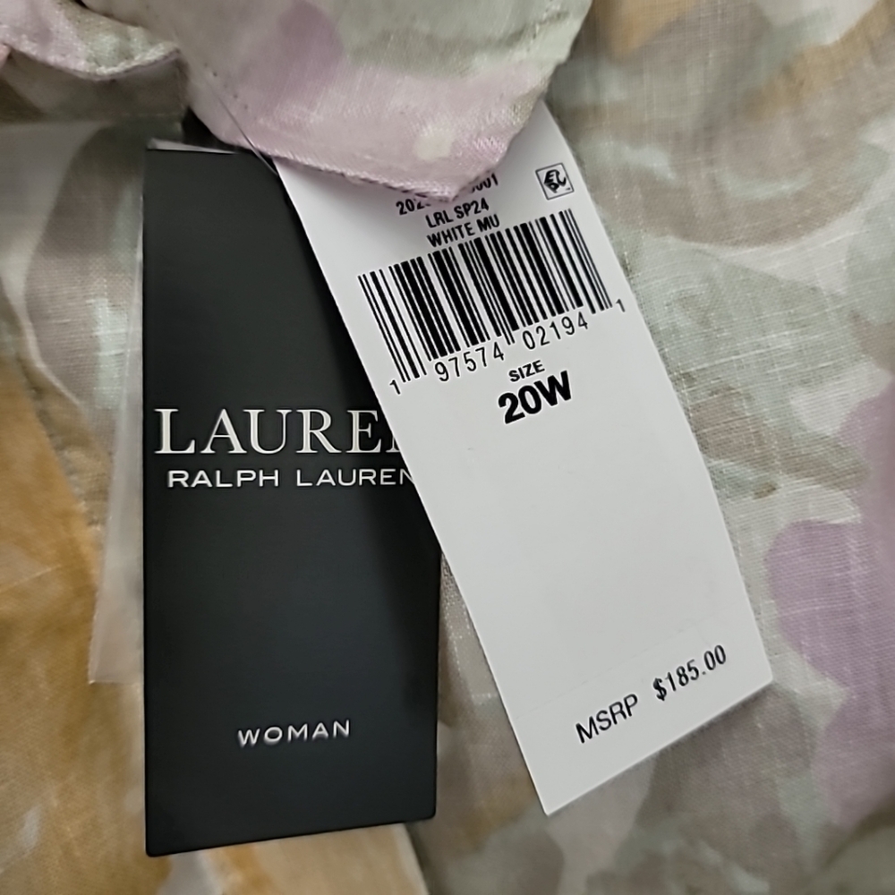 Lauren Ralph Lauren Floral Tie-Front Linen Shirt Dress - Picture 10 of 10